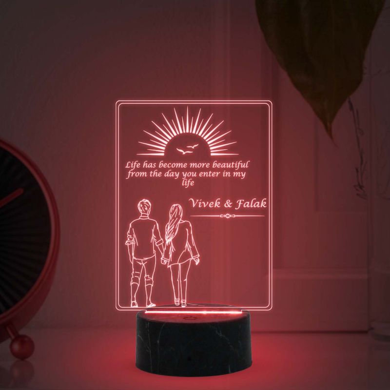 Walking Couple Night Lamp (Customized Name)